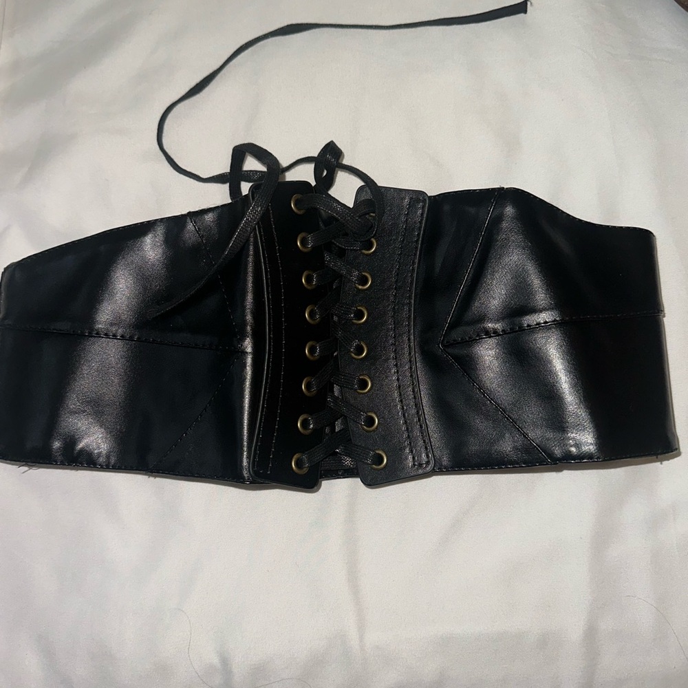 Black Leather Corset Belt